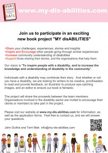 The flyer from the Disability Book Project