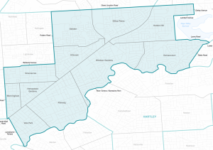 the seat of torrens map - the area I am contesting for Dignity Party SA