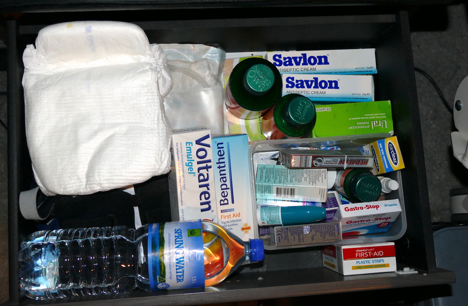 the top drawer contains more over the counter stuff