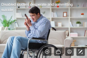 disability stock photographs - man in a wheelchair holding gun and maybe about to use it