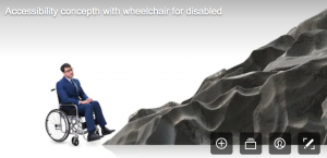 disability stock photographs - man in wheelchair looking up to the mountain