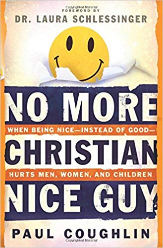 The cover of no more christian nice guy by Paul Coughlin. A big smiley face too