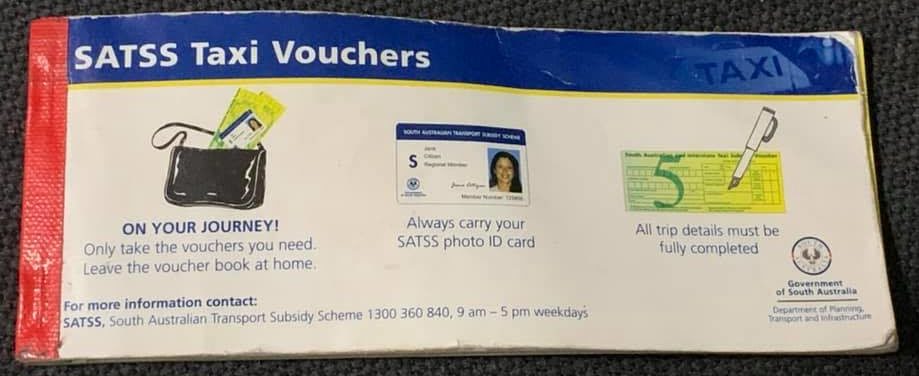 SATSS vouchers book - has 80 vouchers and the cover provides instructions for the PWD. Keep SATSS Taxi Subsidy