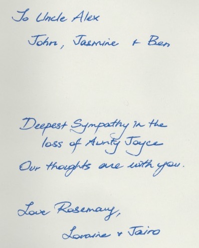 condolences from Rosemary