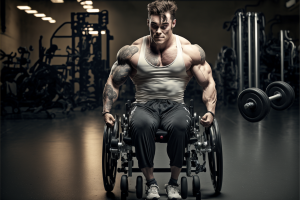 a man in a wheelchair using dumbells in a gym - Exercise and Spinal Cord Injuries