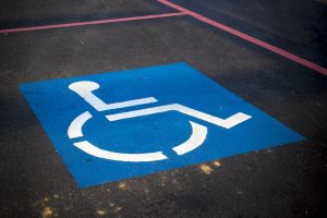 Accessible parking space for wheelchair users and people with disabilities